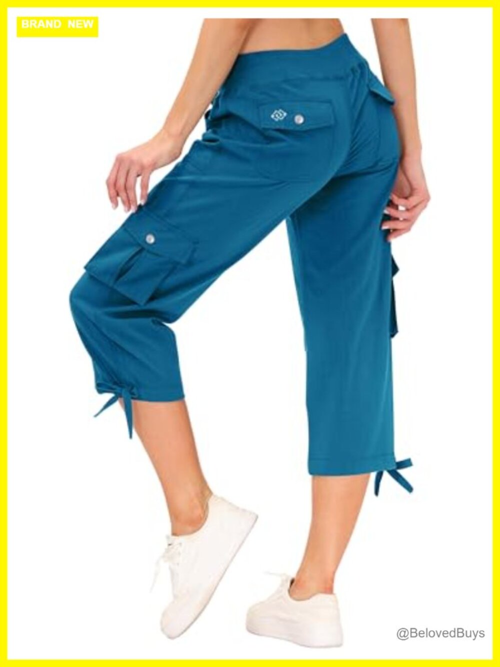 MoFiz Women's Cargo Capris Lightweight Quick Dry Hiking Travel Pants 6 Pockets